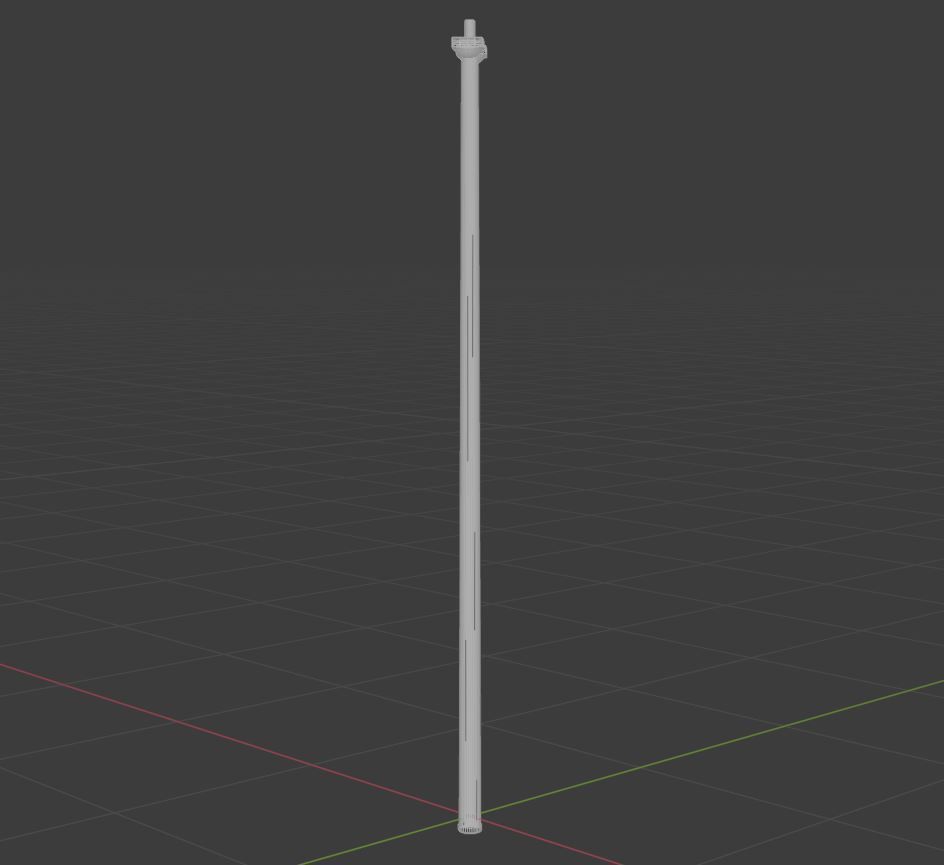 Streetlight pole Low-poly 3D model_30
