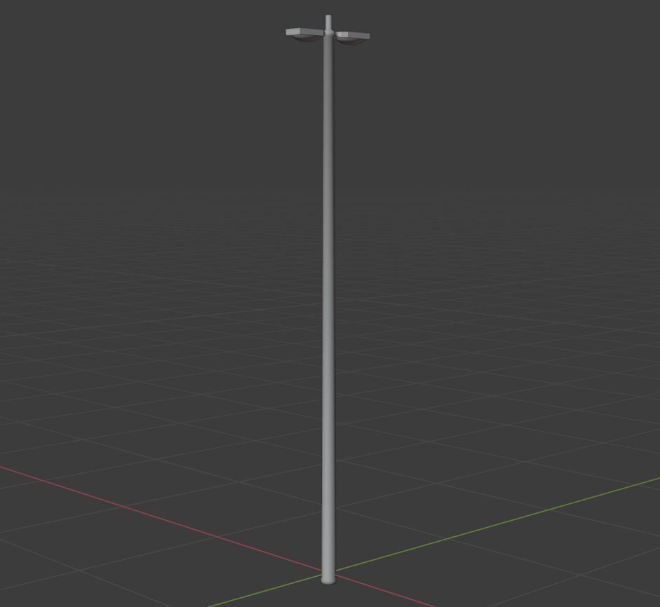 Streetlight pole Low-poly 3D model_14