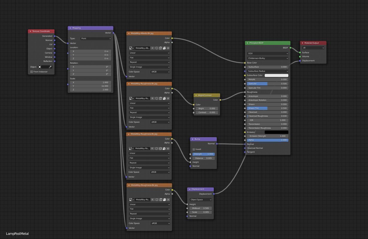 Streetlight pole Low-poly 3D model_12