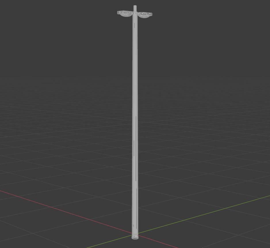 Streetlight pole Low-poly 3D model_24