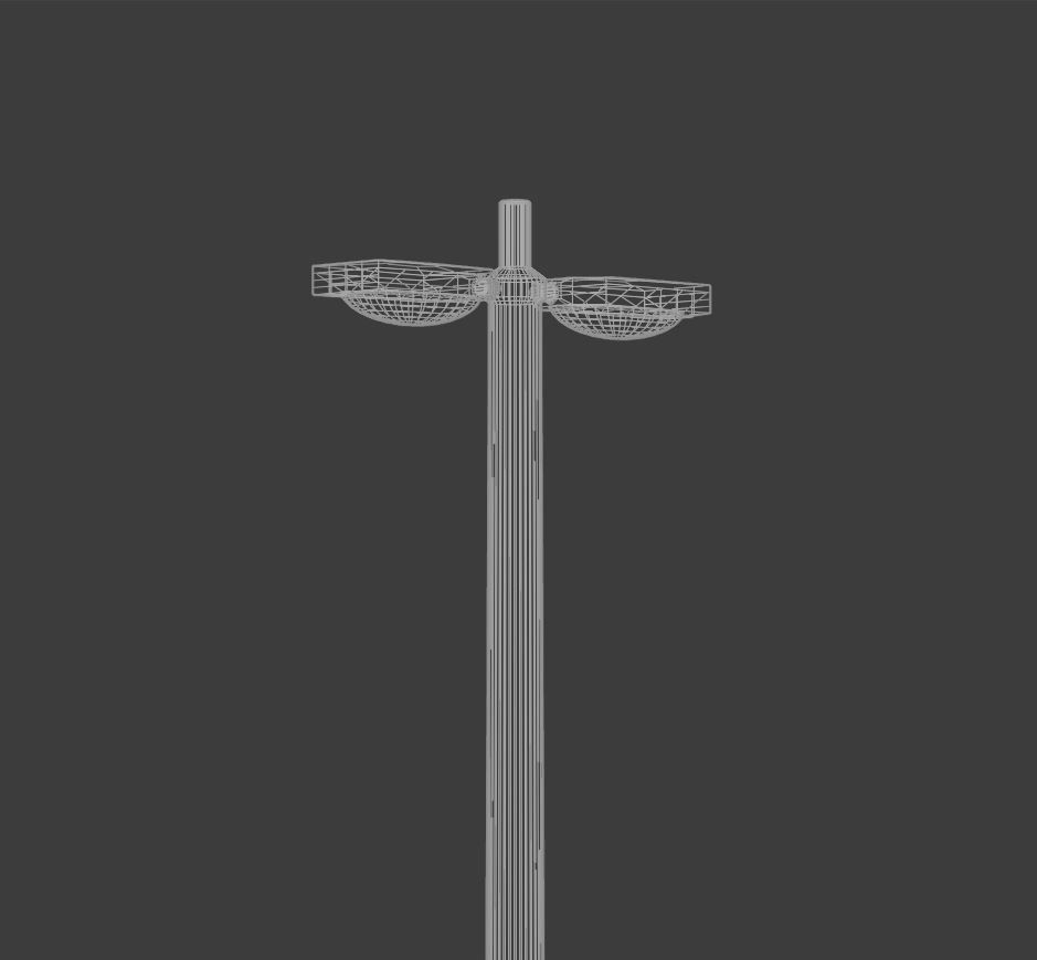 Streetlight pole Low-poly 3D model_25