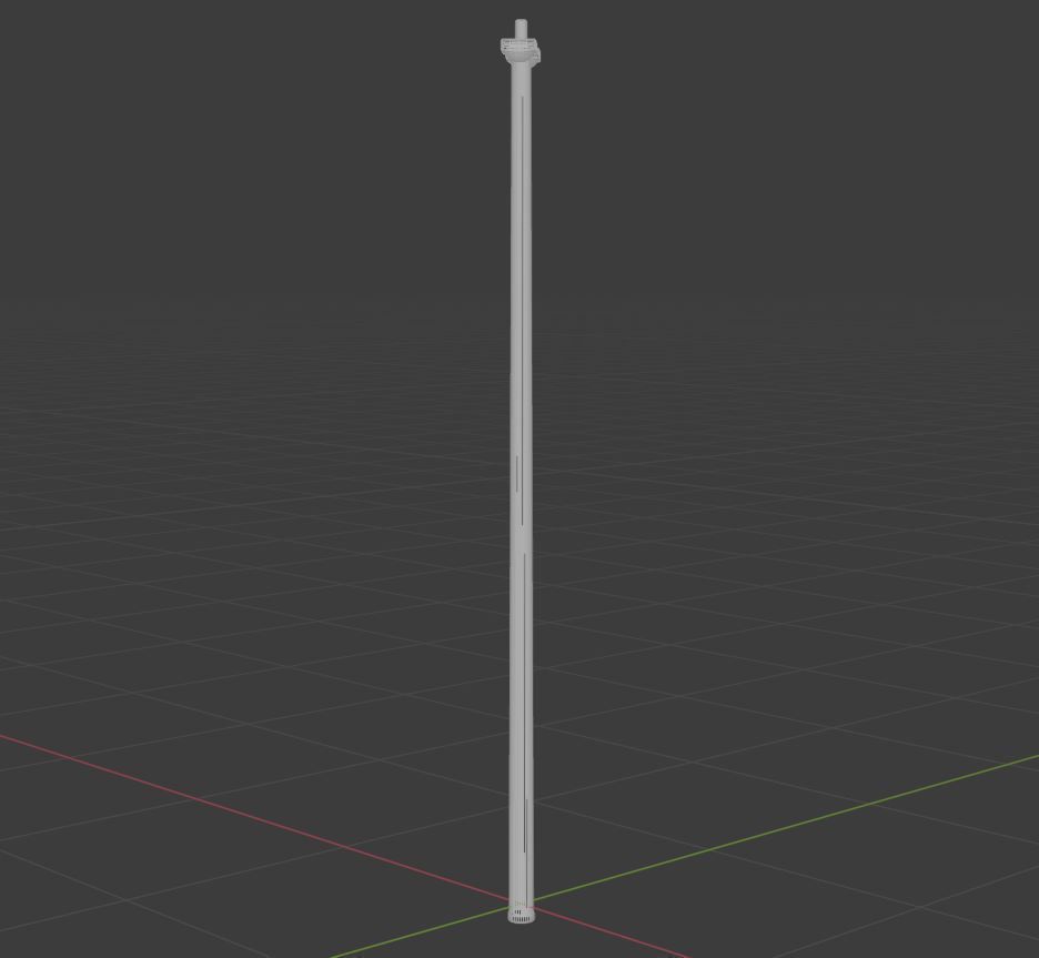 Streetlight pole Low-poly 3D model_26