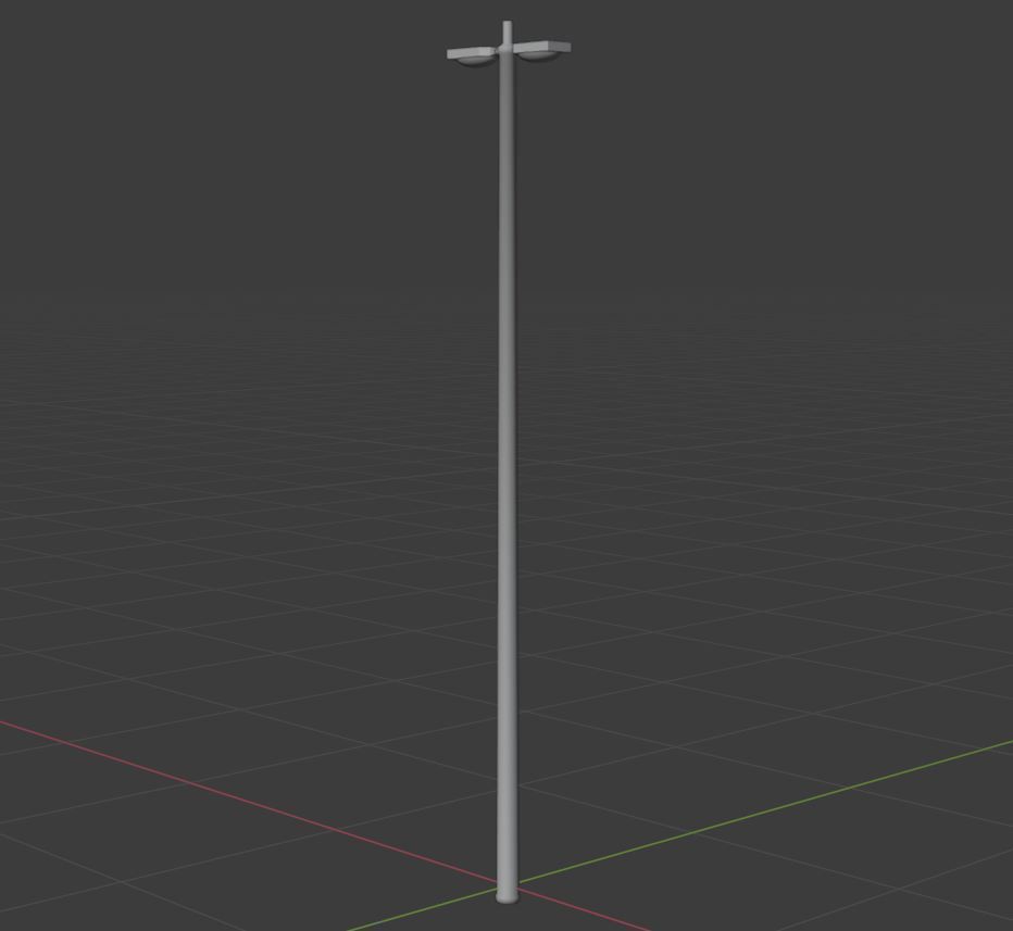 Streetlight pole Low-poly 3D model_21