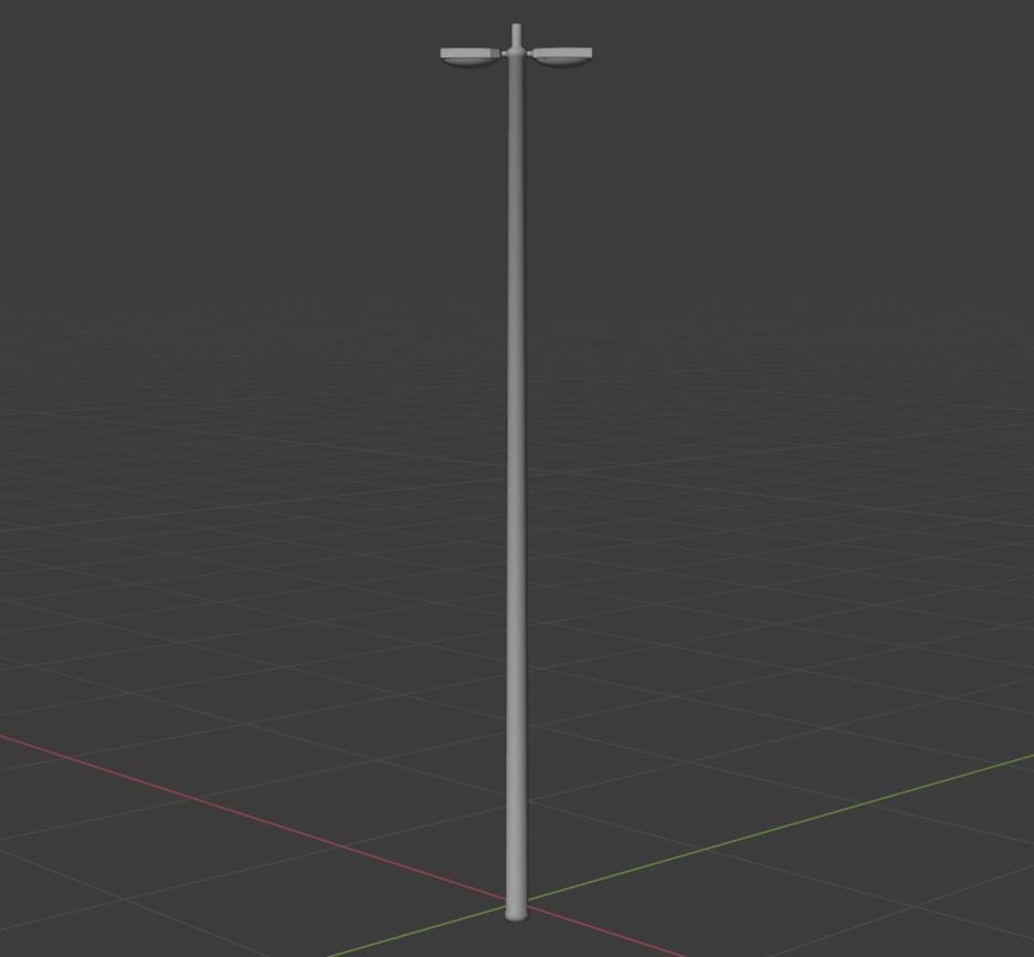 Streetlight pole Low-poly 3D model_18