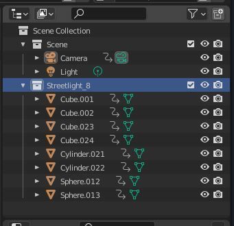 Streetlight pole Low-poly 3D model_11
