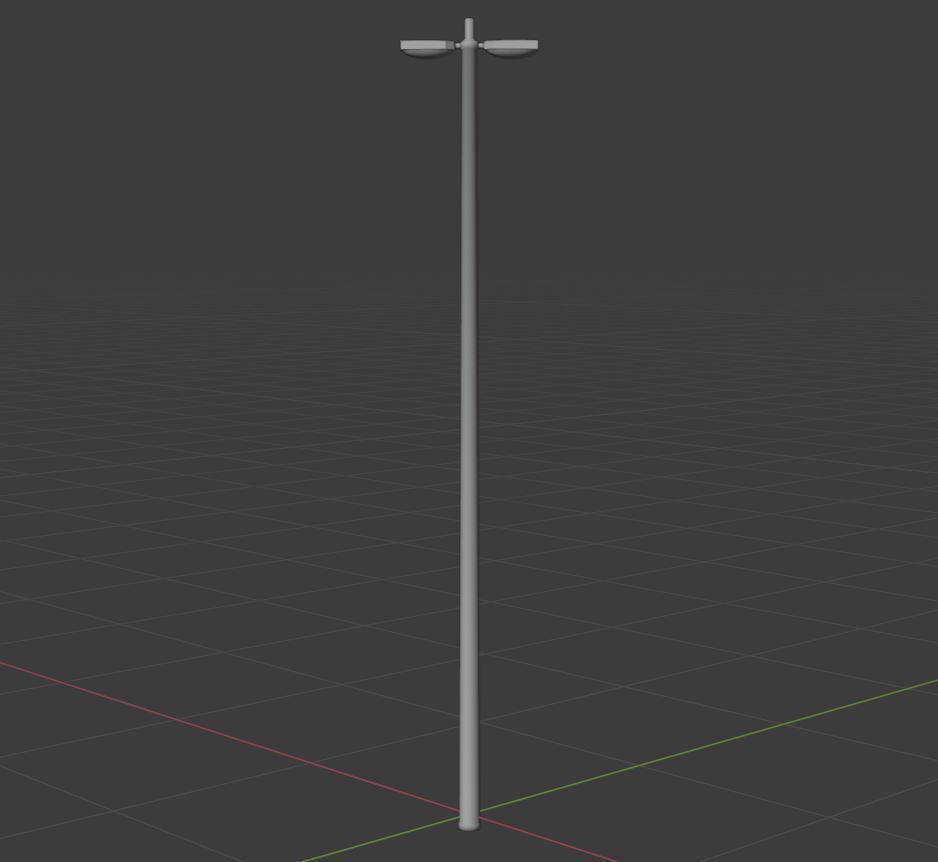 Streetlight pole Low-poly 3D model_22