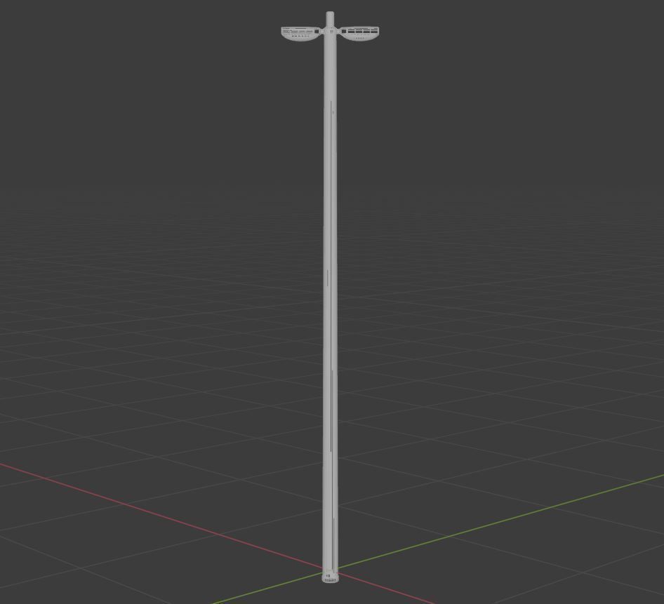 Streetlight pole Low-poly 3D model_32