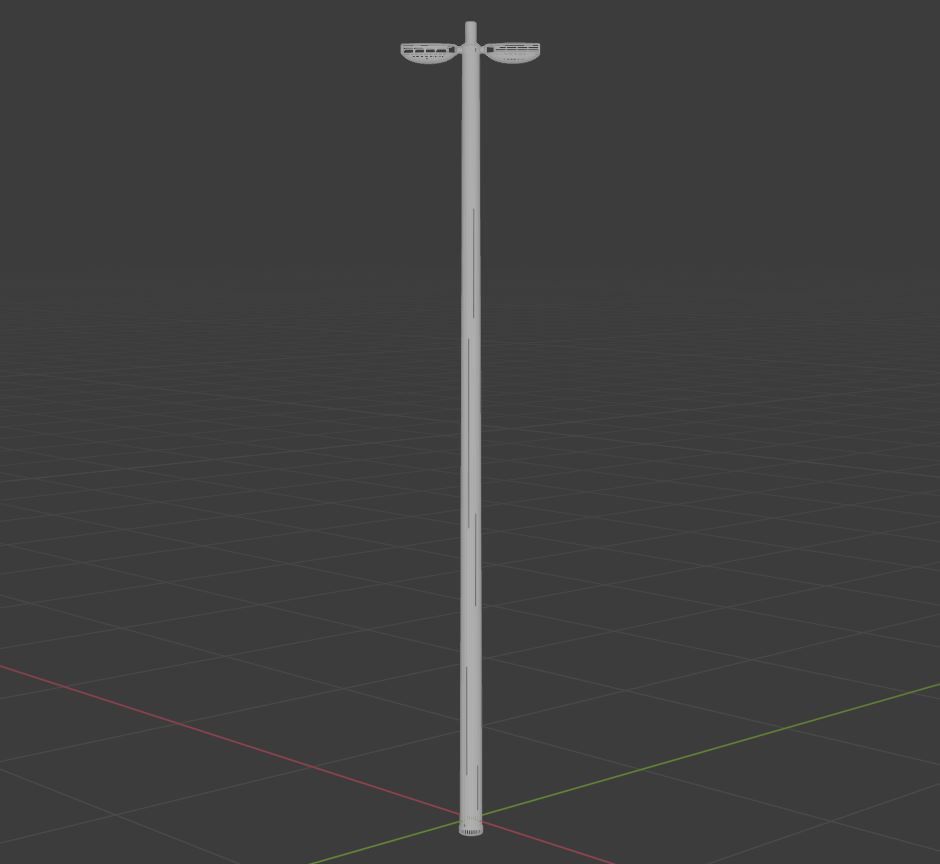 Streetlight pole Low-poly 3D model_28