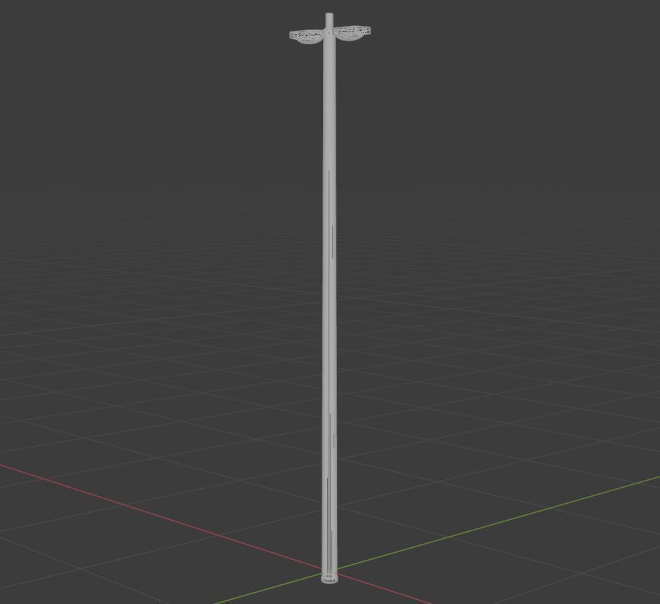 Streetlight pole Low-poly 3D model_27