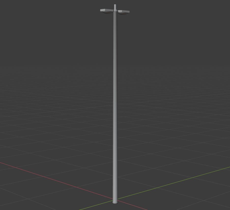 Streetlight pole Low-poly 3D model_19