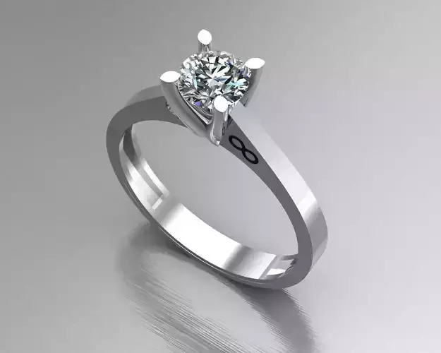 Diamond Engagement Gold Ring 