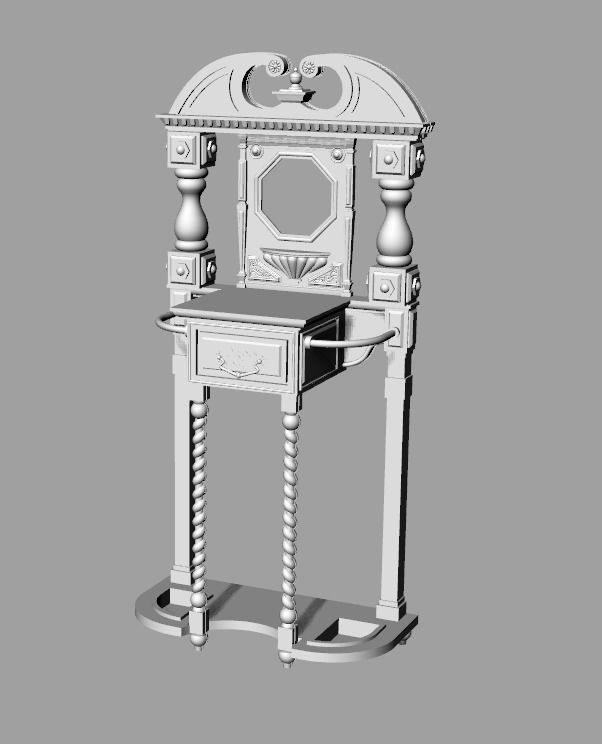 Dolls House Miniature Victorian Hall Umbrella Stand 3D print model_2