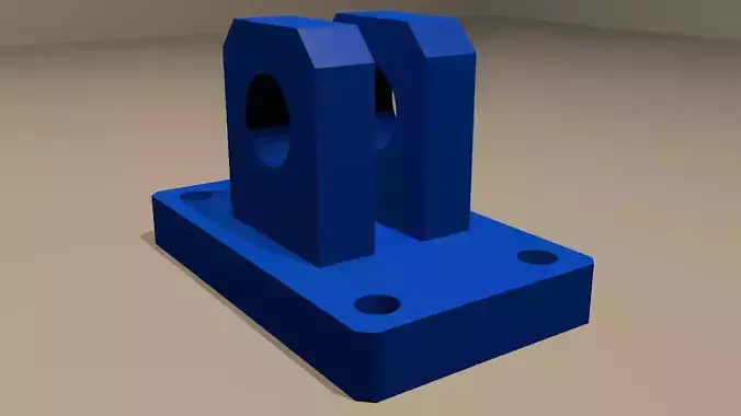 3d detail plastic bracket with two holes