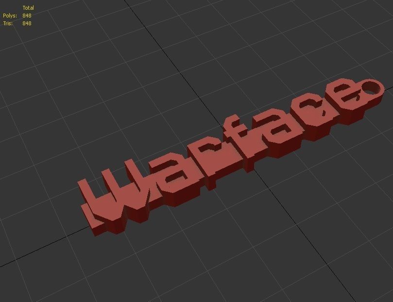 WarFace logo keychain 3D print model_1