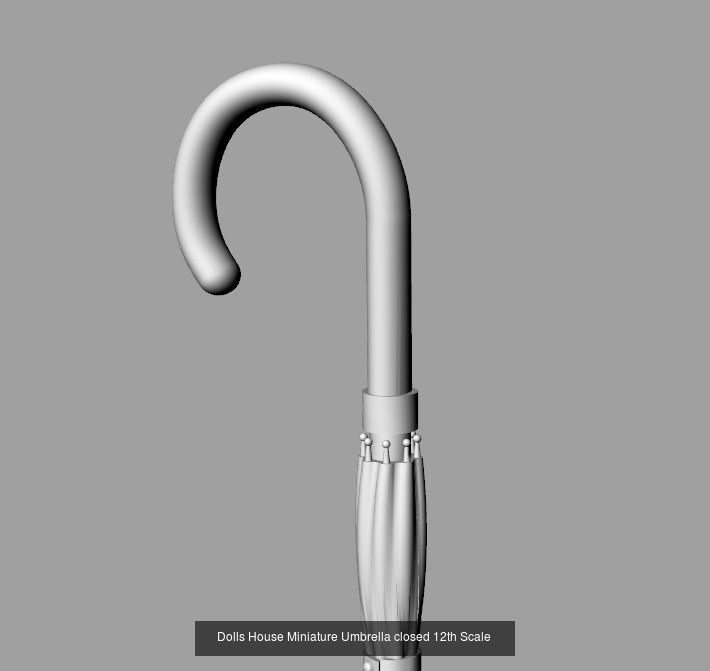 Dolls House Victorian Hallway Umbrella and Stick Stand  3D Model Collection_2