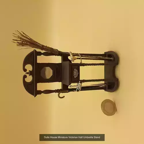 Dolls House Victorian Hallway Umbrella and Stick Stand  3D Model Collection