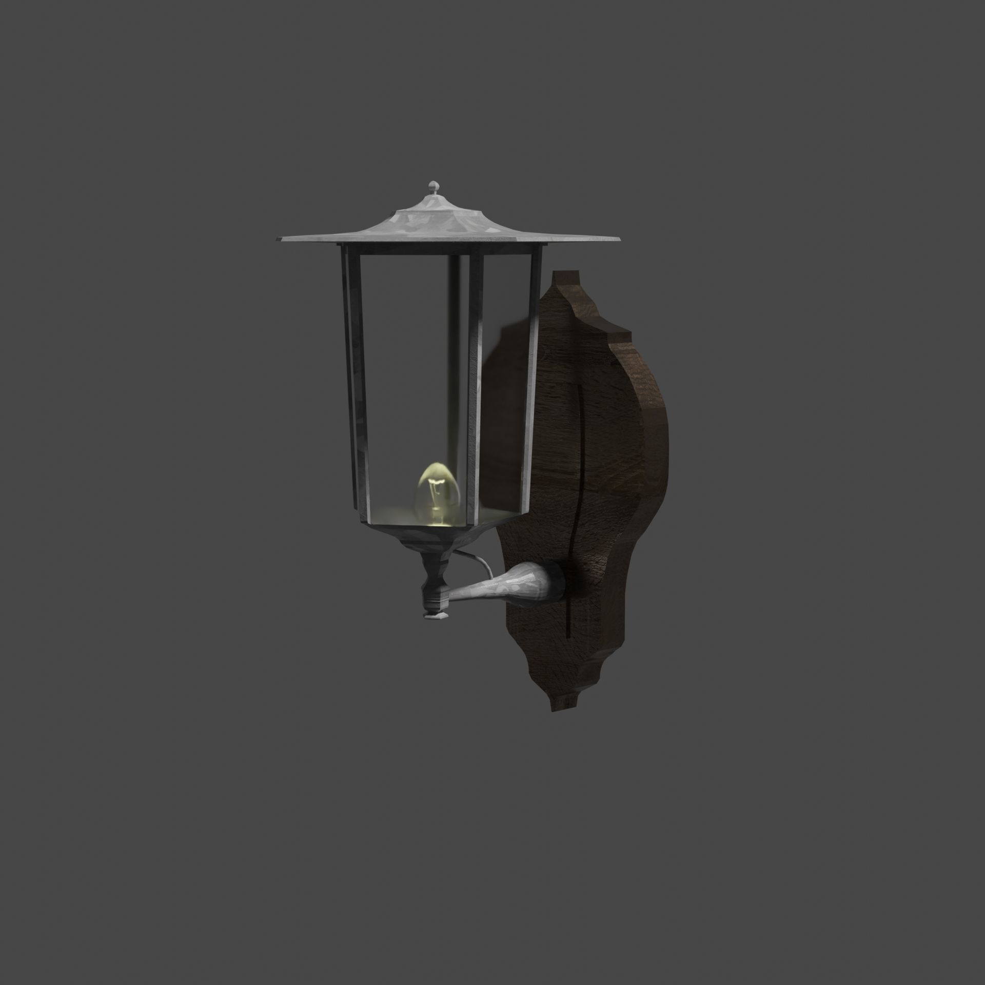 Walllamp outdoor lamp Low-poly 3D model_6