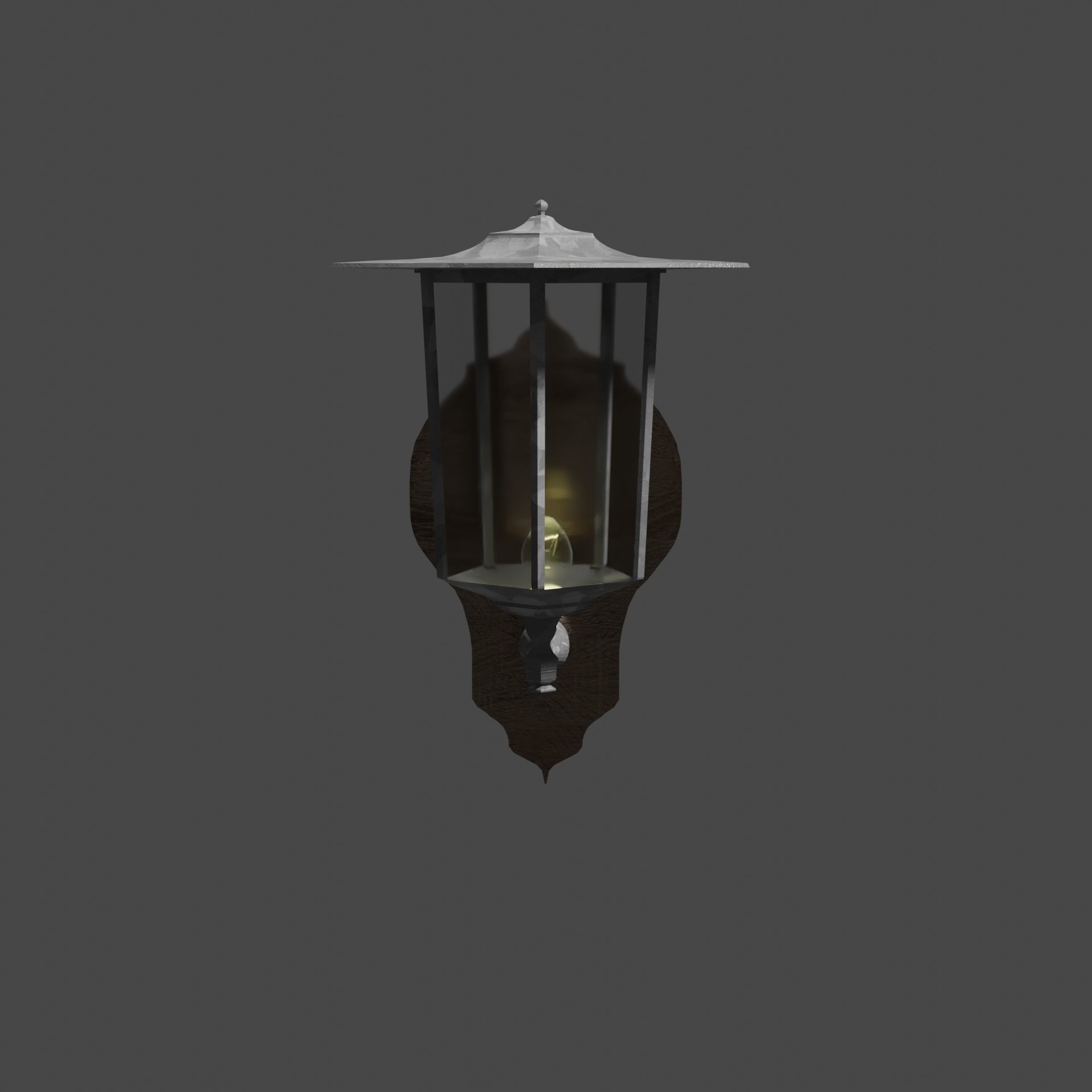 Walllamp outdoor lamp Low-poly 3D model_7