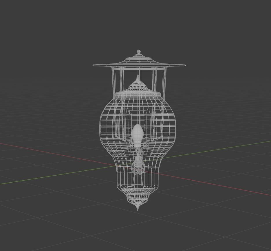 Walllamp outdoor lamp Low-poly 3D model_28