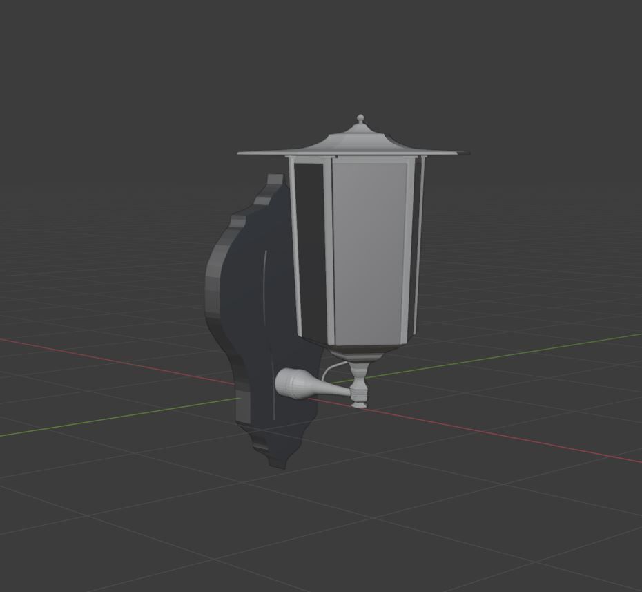 Walllamp outdoor lamp Low-poly 3D model_14