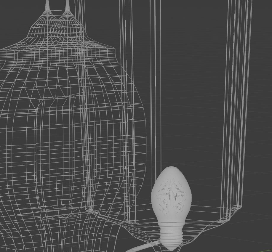 Walllamp outdoor lamp Low-poly 3D model_25