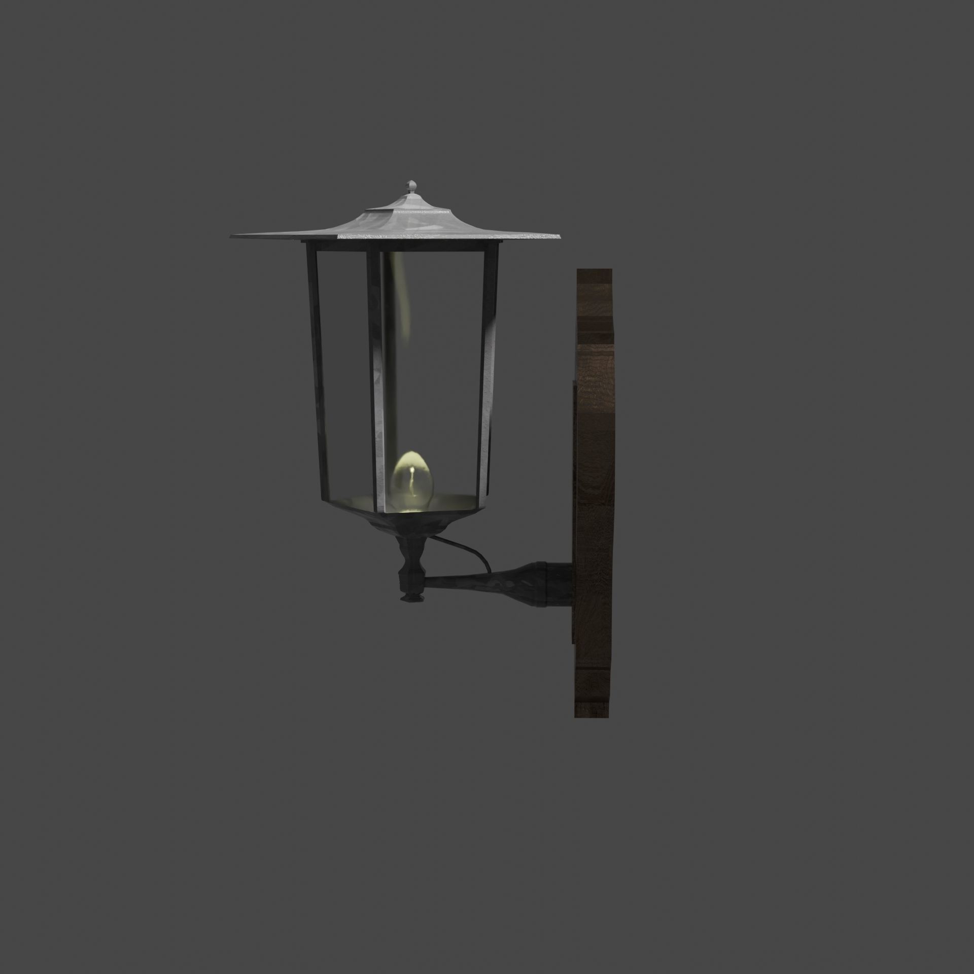 Walllamp outdoor lamp Low-poly 3D model_5