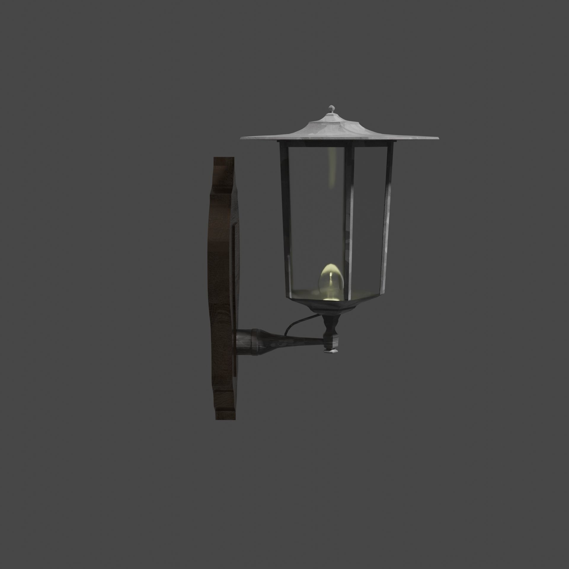 Walllamp outdoor lamp Low-poly 3D model_1