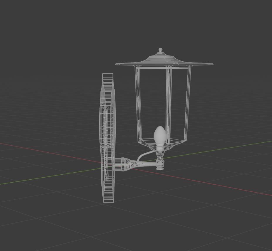 Walllamp outdoor lamp Low-poly 3D model_26