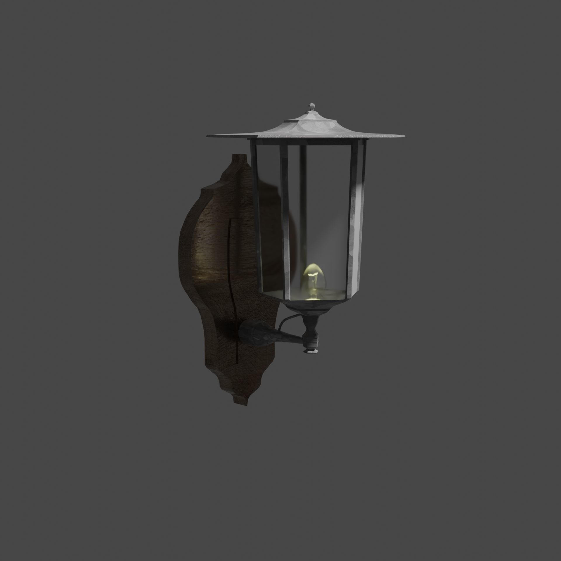 Walllamp outdoor lamp Low-poly 3D model_8