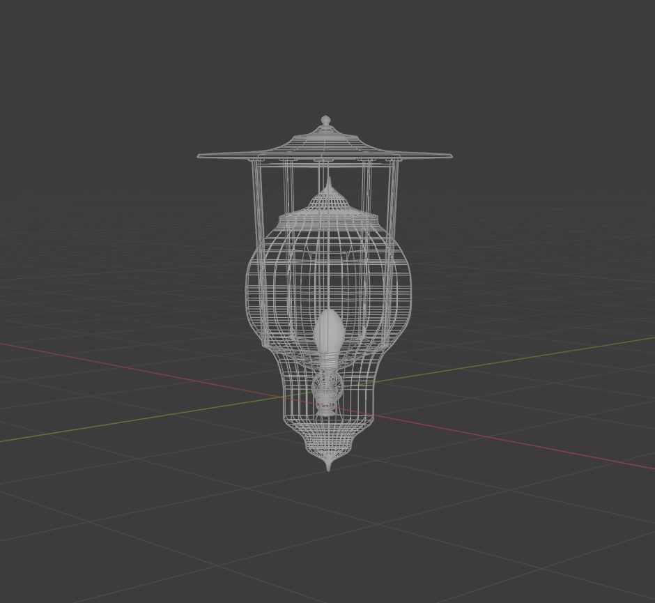 Walllamp outdoor lamp Low-poly 3D model_32