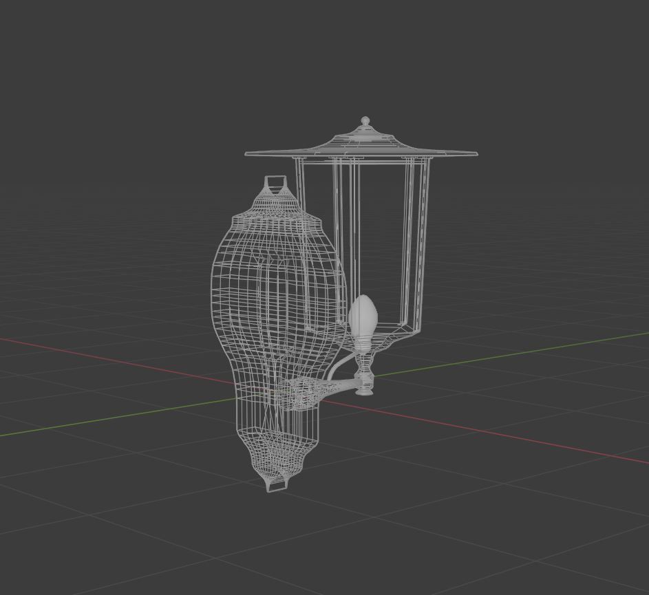 Walllamp outdoor lamp Low-poly 3D model_27