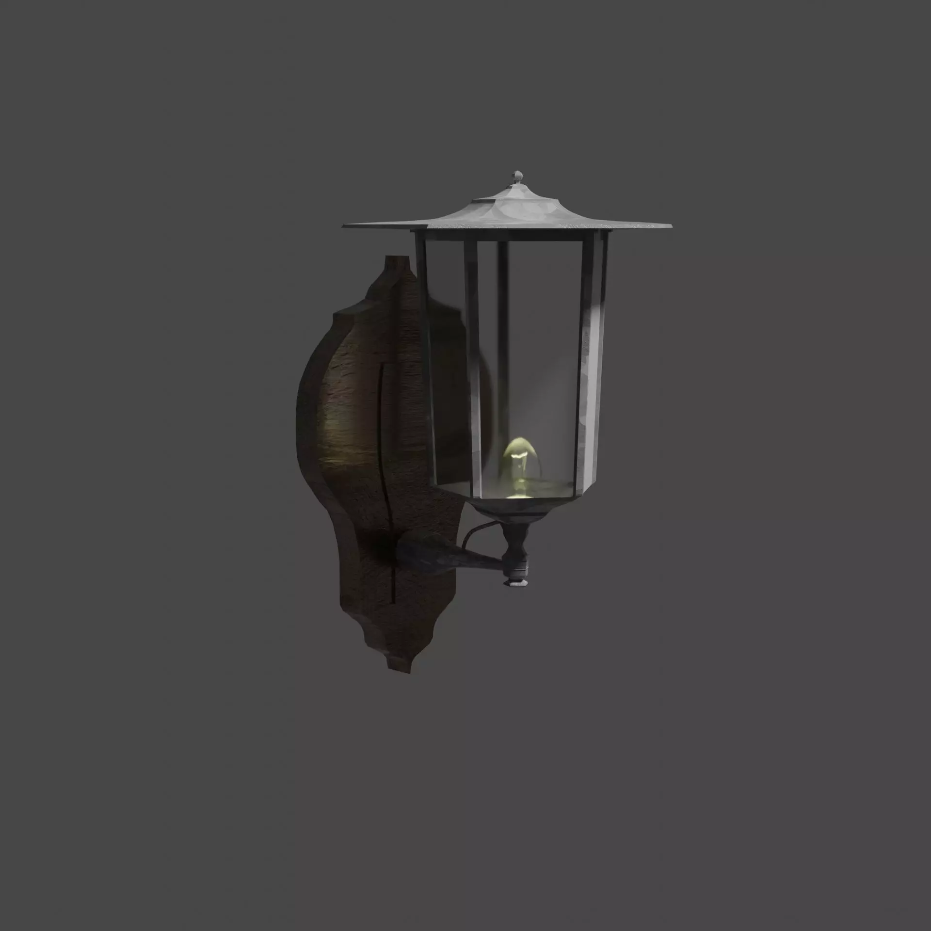 Walllamp outdoor lamp Low-poly 3D model_0
