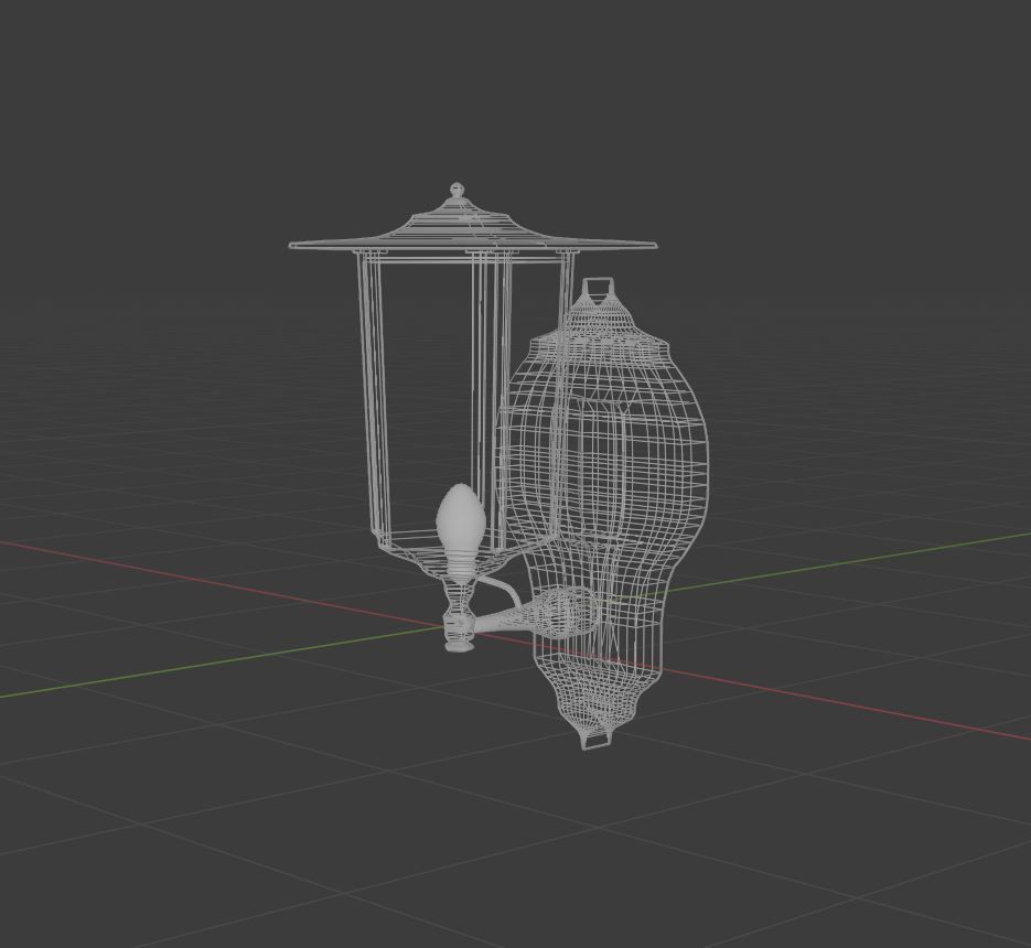 Walllamp outdoor lamp Low-poly 3D model_31