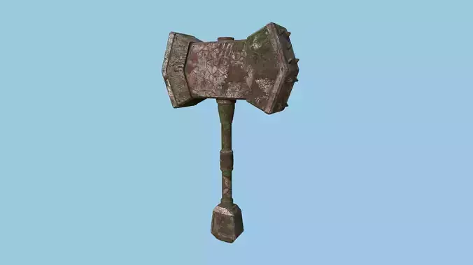 Medieval War Hammer 04 Earth Elemental - Fantasy Weaponry Low-poly 3D model