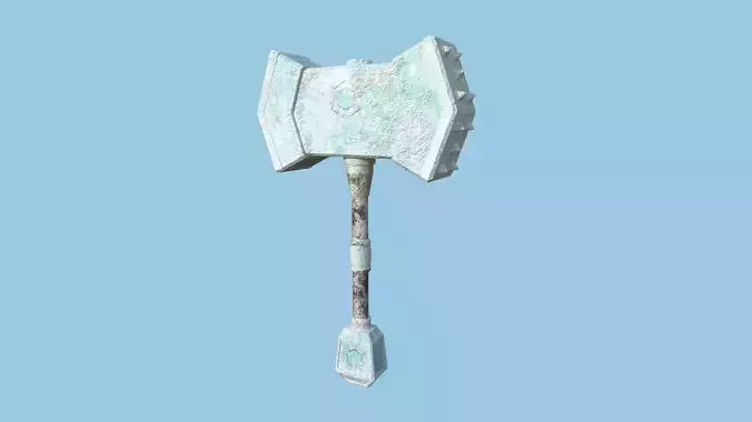 Medieval War Hammer 05 Frost Elemental - Fantasy Weaponry Low-poly 3D model
