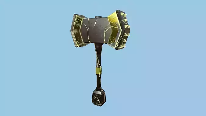 Medieval War Hammer 06 Thunder Elemental - Fantasy Weaponry Low-poly 3D model