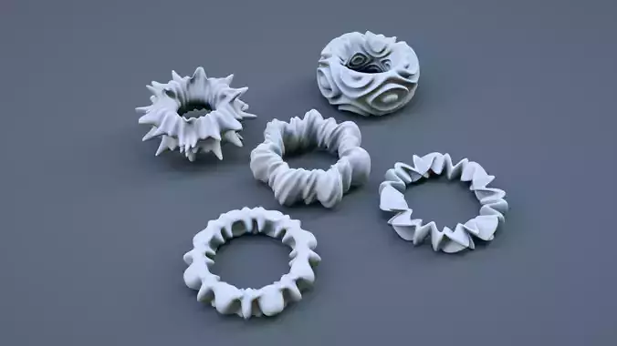 Organic Torus Set 3D print model