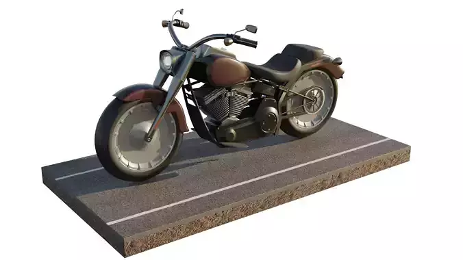 Motorcycle - Harley Davidson - Fat Boy 3D model