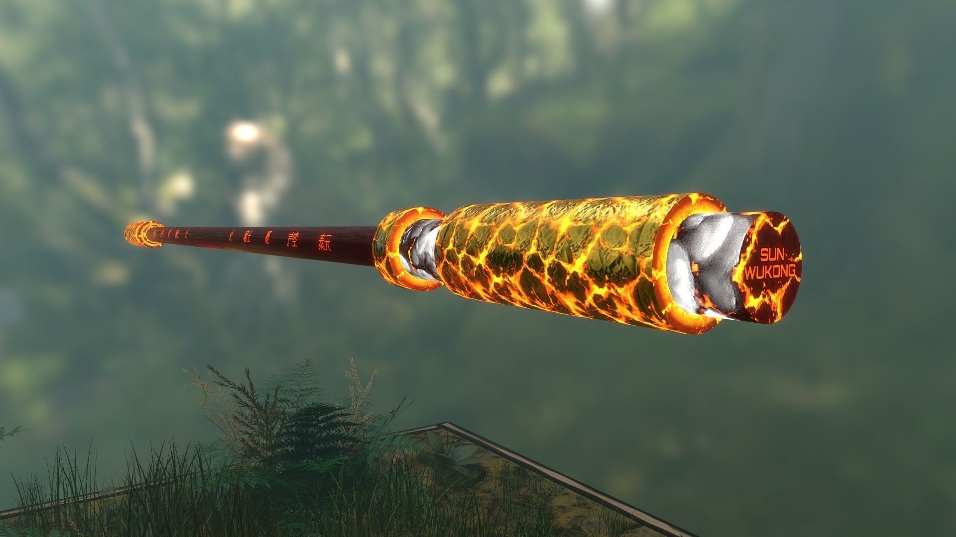 Monkey King-Sun Wukong Bo and Weapon Rack Low-poly 3D model_5