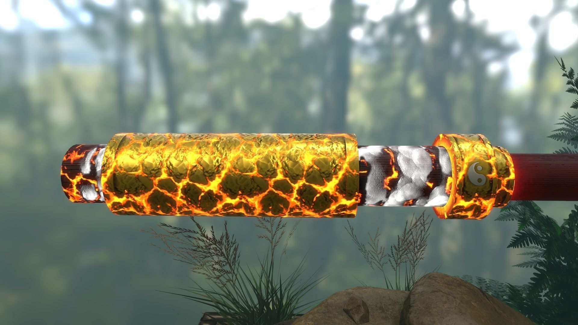 Monkey King-Sun Wukong Bo and Weapon Rack Low-poly 3D model_8