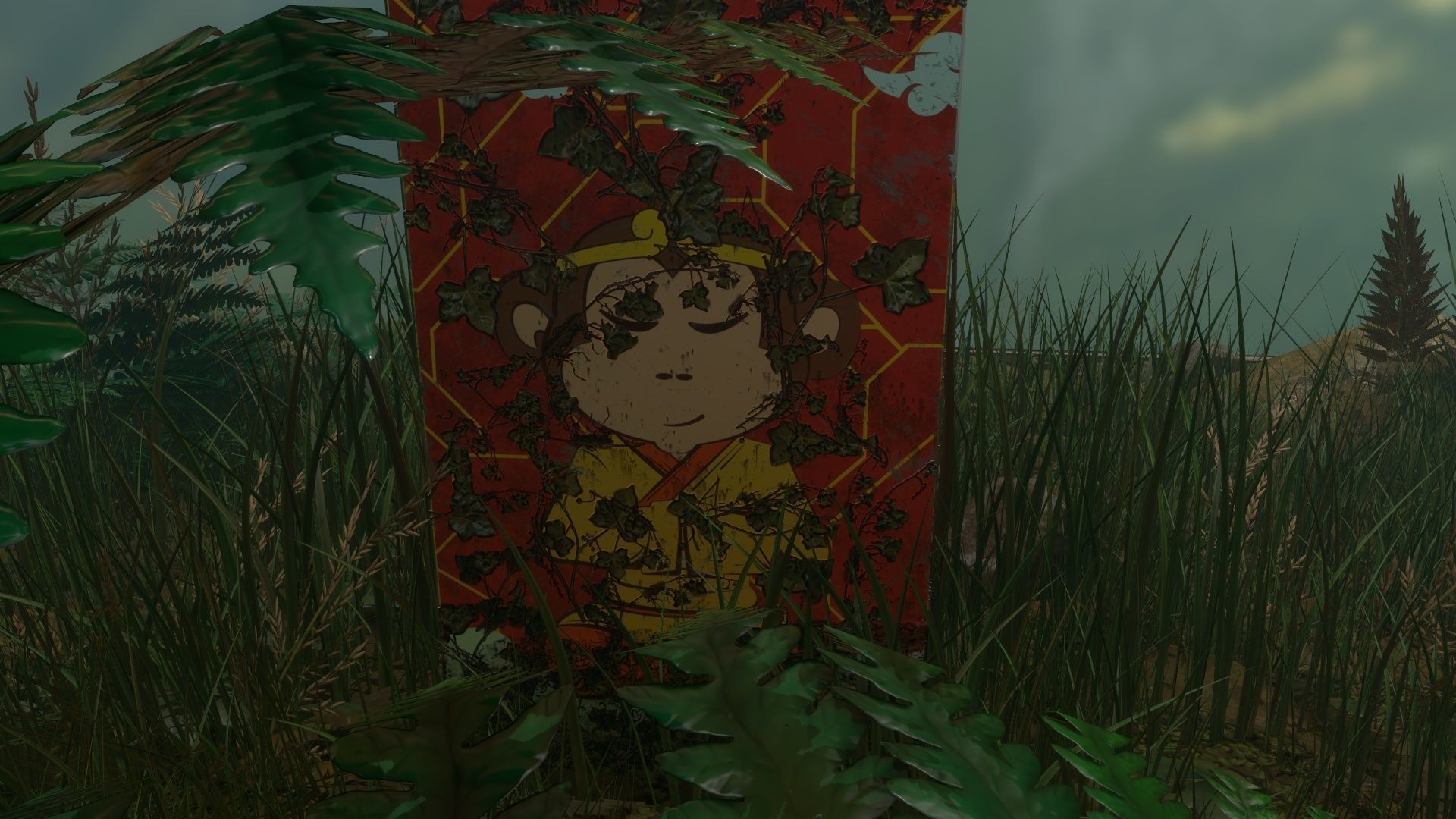 Monkey King-Sun Wukong Bo and Weapon Rack Low-poly 3D model_13