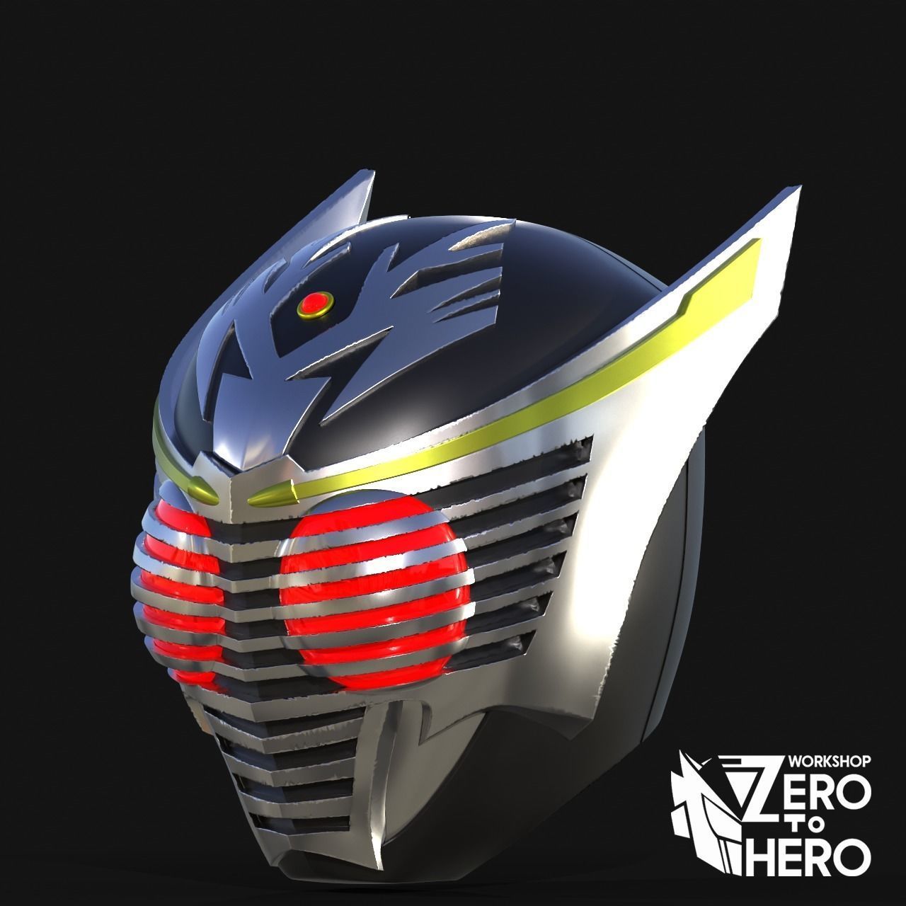 Kamen Rider Ryuki Helmet 3D print model_1