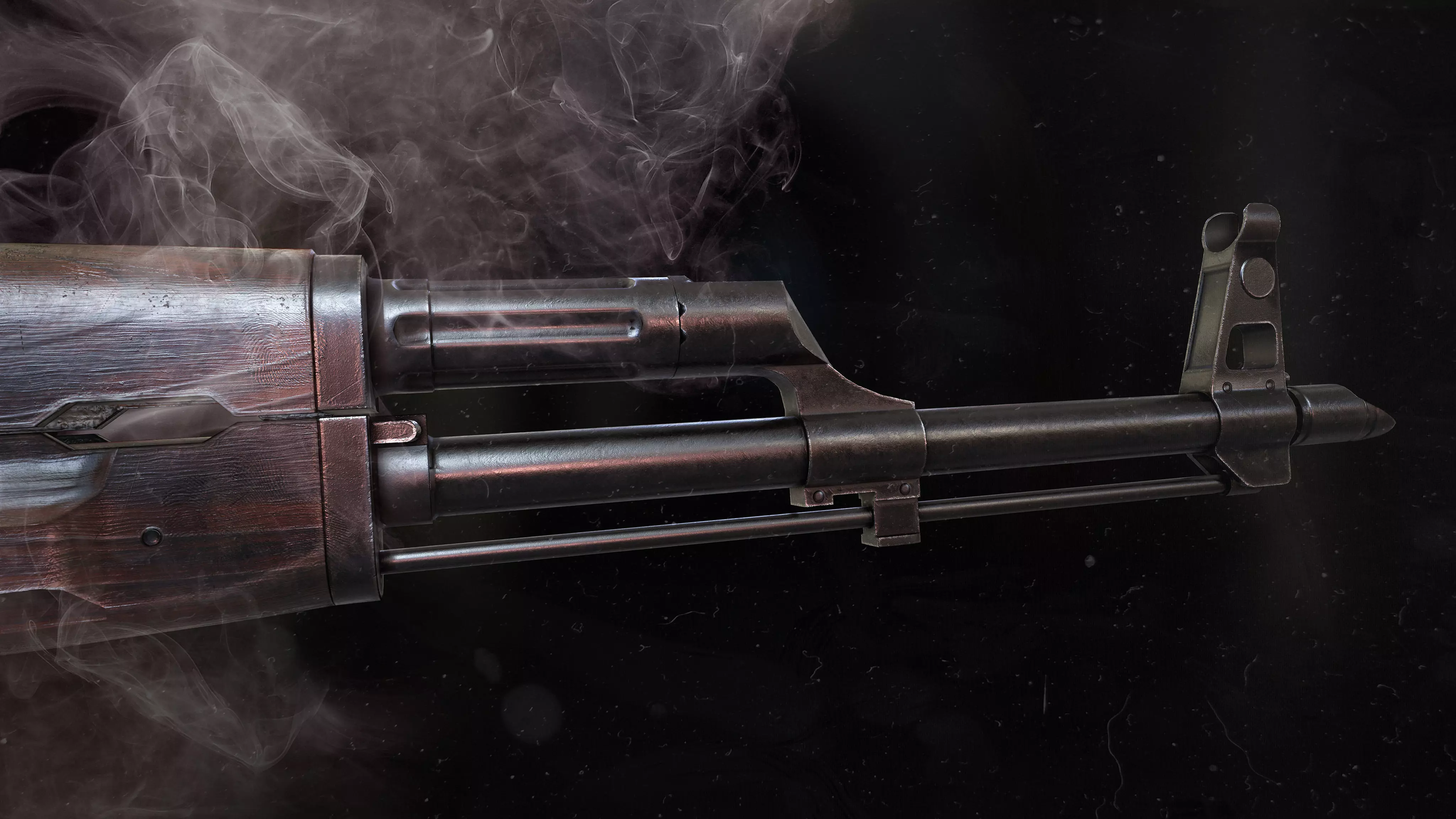 AK-47 rifle Low-poly 3D model