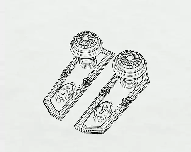 Dolls House Miniature Victorian Ornate Door Knob Handles 3D print model