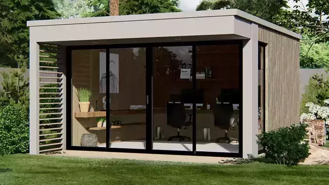GARDEN ROOM - GARDEN OFFICE - Sketchup Lumion