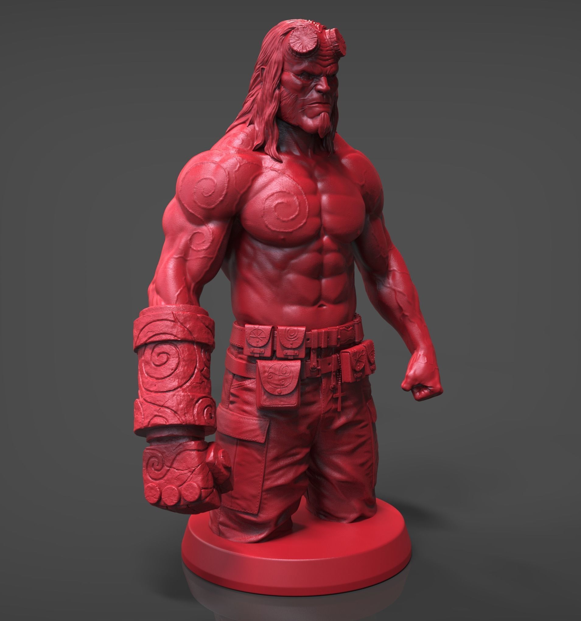 Hellboy 3D Print statue 3D print model_2