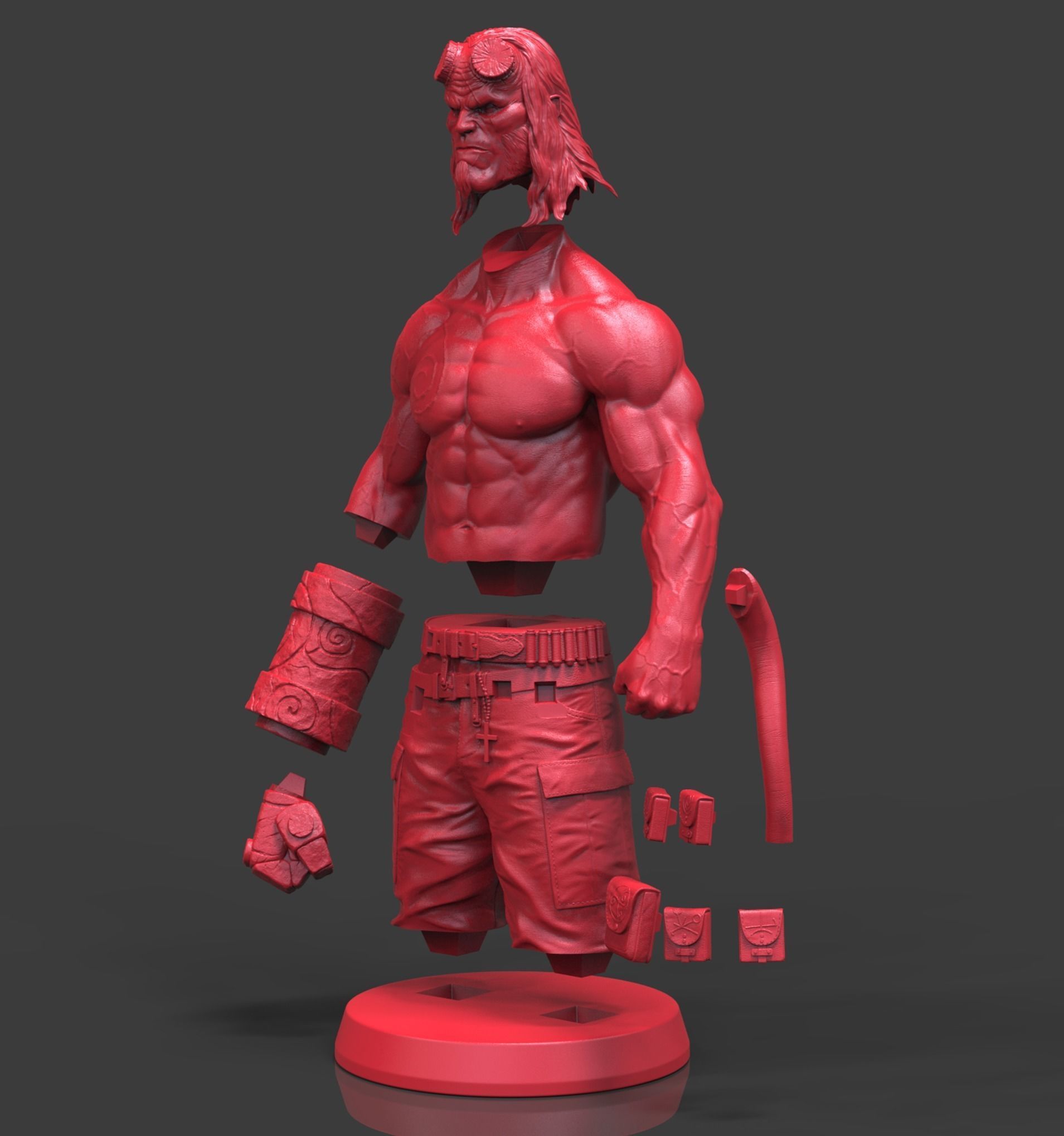 Hellboy 3D Print statue 3D print model_7