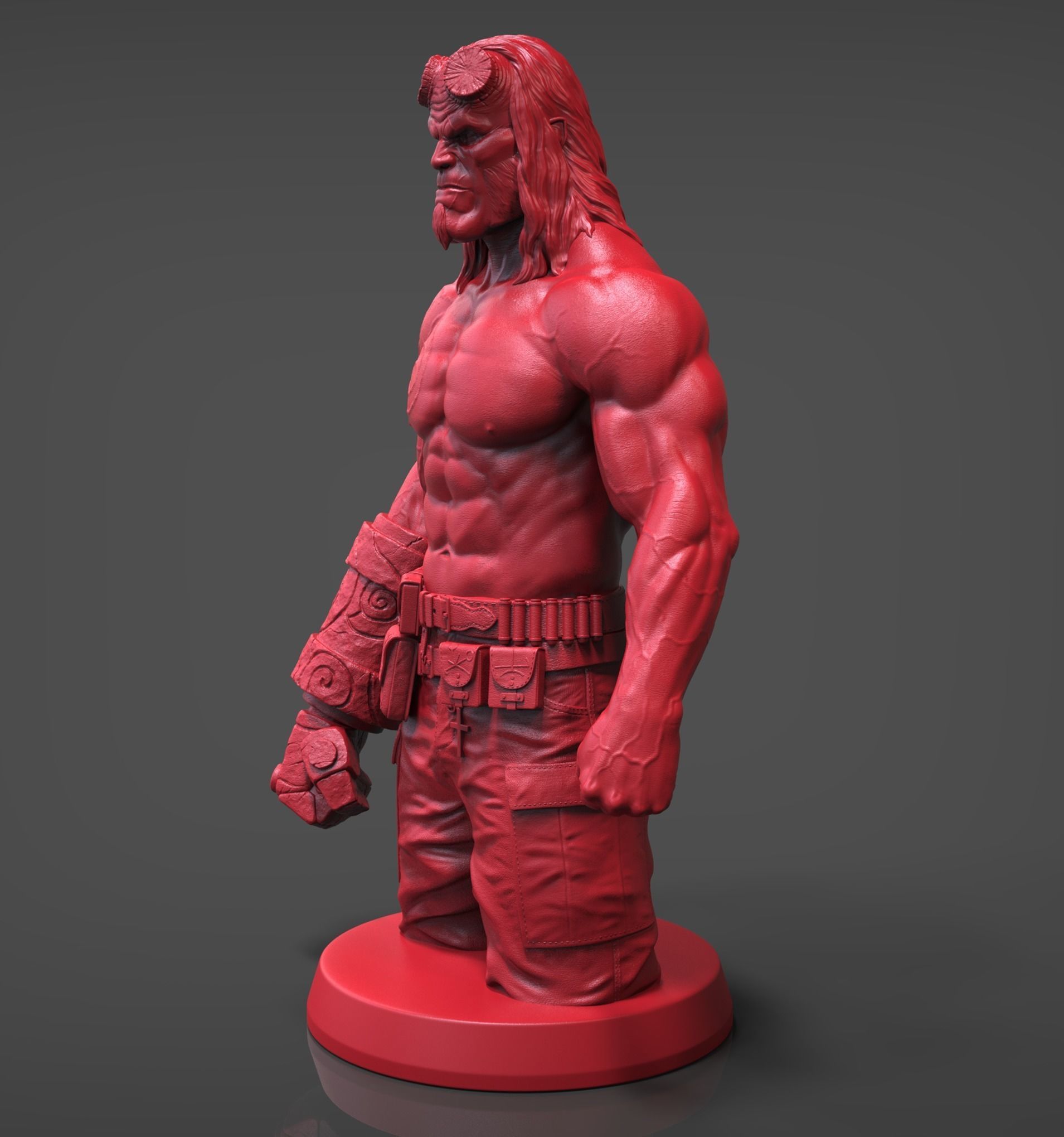 Hellboy 3D Print statue 3D print model_3