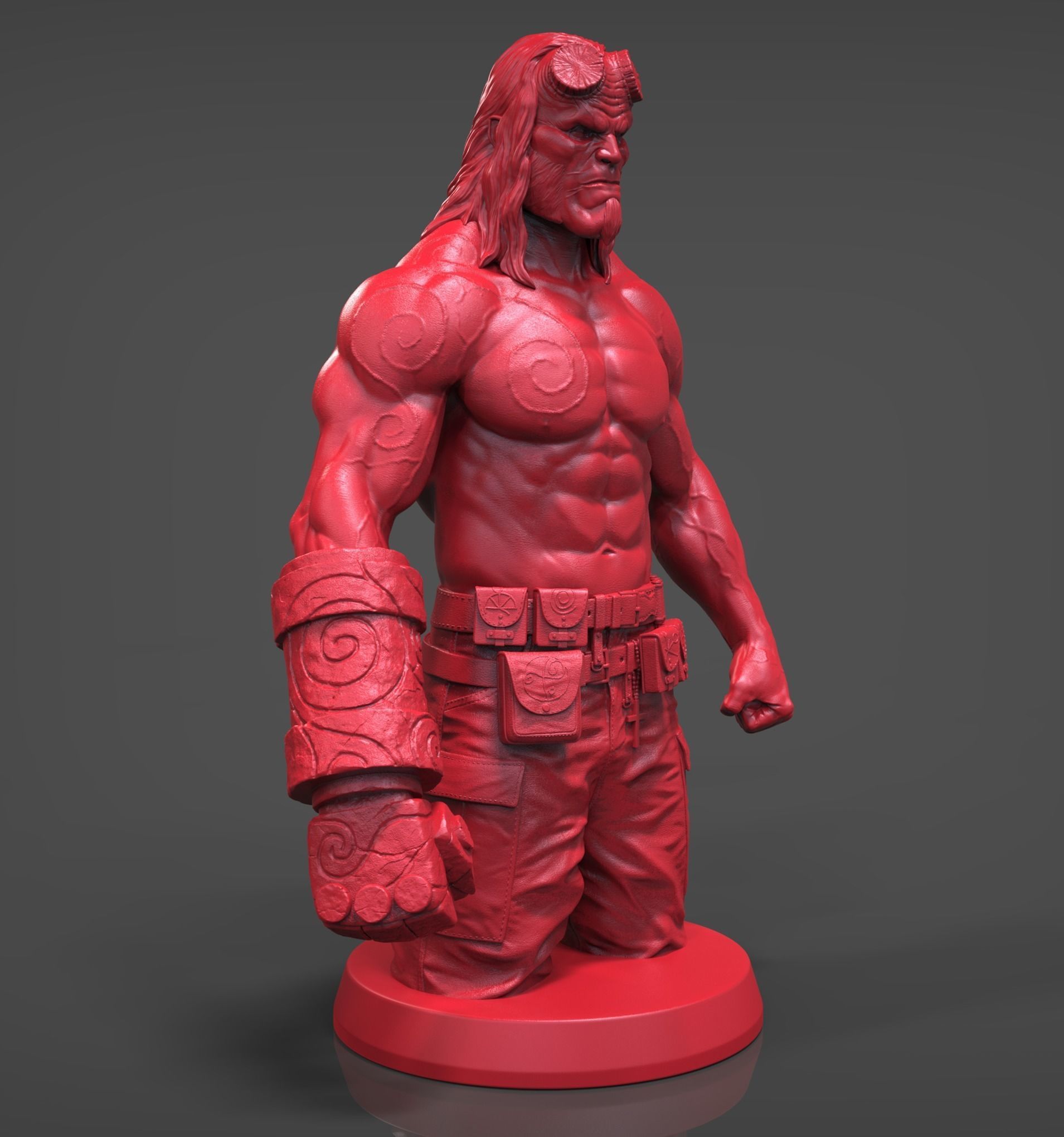 Hellboy 3D Print statue 3D print model_4