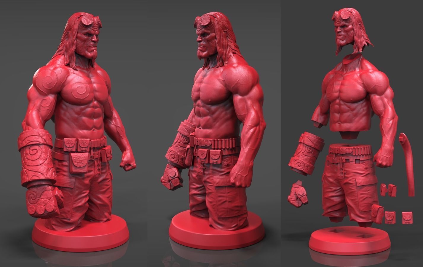 Hellboy 3D Print statue 3D print model_1